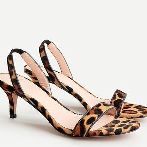J.Crew Slingback sandals in leopard calf hair NWB